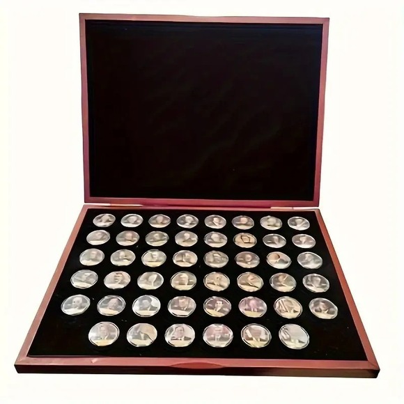 Other - U.S. United States Presidential Dollar Coin Complete Set Wood Box 46 coins